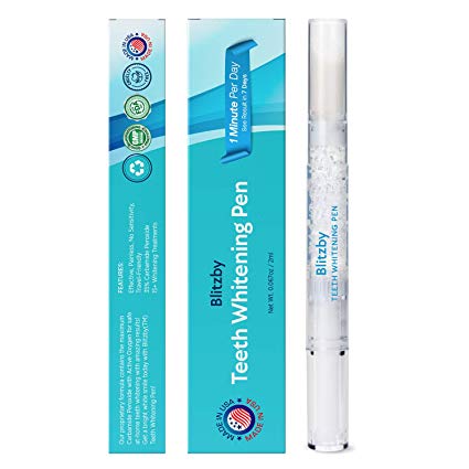Blitzby Teeth Whitening Pen, Safe 35% Carbamide Peroxide Gel, 15+ Uses - Effective, Painless, No Sensitivity, Travel-Friendly, Easy to Use, Beautiful White Smile