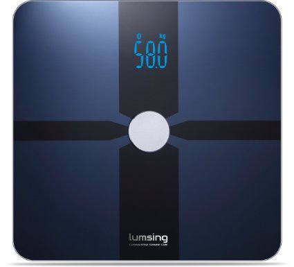 Lumsing Smart Body Analyzer Bluetooth Digital Scale with Free App for iOS Android Darkblue