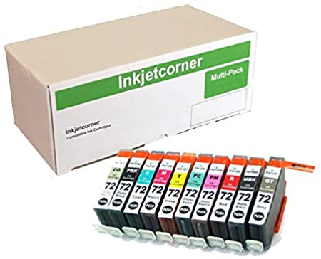 Inkjetcorner Compatible Ink Cartridges Replacement for PGI-72 for use with Pro-10 Pro-10S Printer (10-Pack)