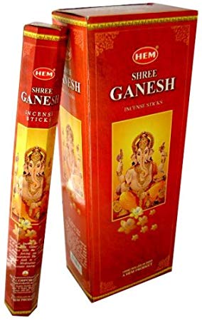 Shree Ganesh - Box of Six 20 Stick Tubes, 120 Sticks Total - HEM Incense