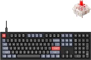 Keychron Q6 Wired Custom Mechanical Keyboard, QMK/VIA Programmable Macro, Full-Size Aluminum RGB Backlit, Double Gasket Hot-Swappable Gateron G Pro Red Switch Compatible with Mac Windows Linux-Black