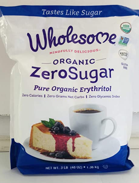 Wholesome Organic Zero Sugar Pure Organic Erythritol, Calorie Free , Gluten Free , Vegan , Keto Certified 3 LB