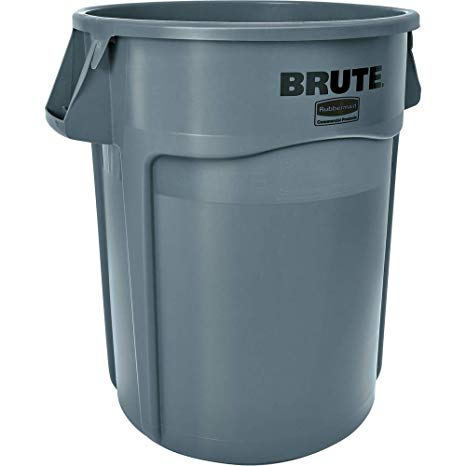 Rubbermaid Commercial FG265500GRAY Brute Heavy-Duty Waste/Utility Container (55-gallon, Gray)