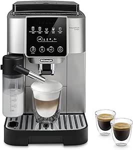 De'Longhi Magnifica Start Espresso & Coffee Machine with Automatic Milk Frother, One Touch Latte, Cappuccino, Built-in Grinder, Silver, ECAM22080SB