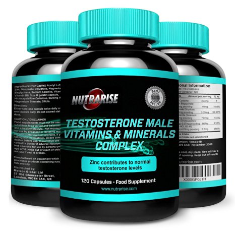 Testosterone Booster and Libido Booster - The Natural Way For Men to Boost Their Test Level and Increase Libido. High Potency Supplement That Helps Fuel Muscle Growth - Made In The UK - 120 Capsules