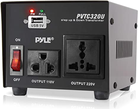 Step Up and Down Converter - 500 Watt Voltage Converter Transformer w/ USB Charging Port, UK Power Adapter, AC 110 / 120 to 220 / 240 Volt Vice Versa, 110V/120V/220V/240V Input Voltage - Pyle PVTC320U