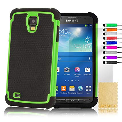 32ndShock Proof Heavy Duty Defender Case Cover for for Samsung Galaxy S4 Active i9295 - Green