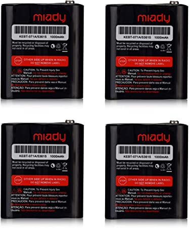 Miady Pack of 4 Two-Way Radio Rechargeable Batteries 3.6V 1000mAh for Talkabout Motorola 53615 KEBT-071A KEBT-071-B KEBT-071-C KEBT-071-D