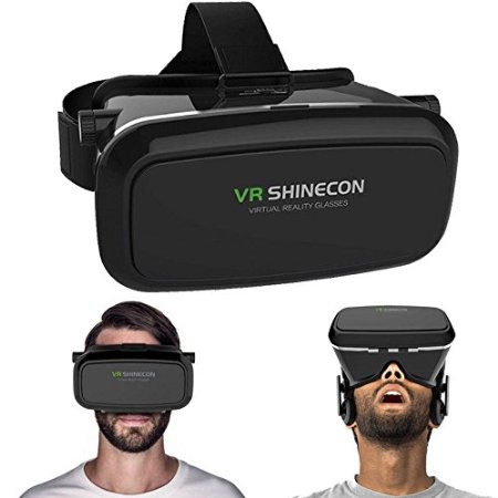 Aizbo 3D IMAX VR Virtual Reality Headset 3D VR Glasses For Samsung iPhone 46 inch Smartphones Google Cardboard for 3D Movies and Games letting everyone enjoy an immersive 3D experience Adjustable Strap Black