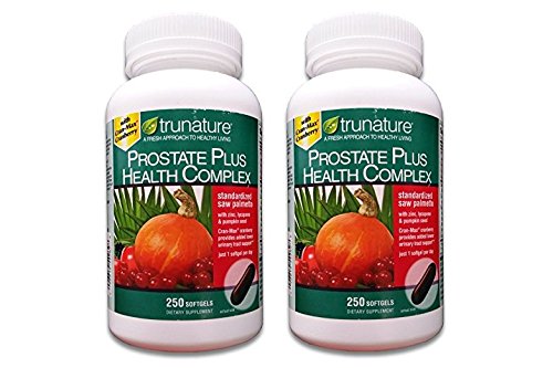Trunature Prostate Health Complex Saw Palmetto with Zinc, Lycopene & Pumpkin Seed Extra Strength - 250 Softgels (Pack of 2)