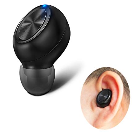 Bluetooth Earbud, CHERRY Wireless Headset Mini Car Earphone Smallest Headphone 6 Hours Music Talking Time with Mic Magnetic USB Charger Headset for iPhone and Android Smart Phones (One Pcs)