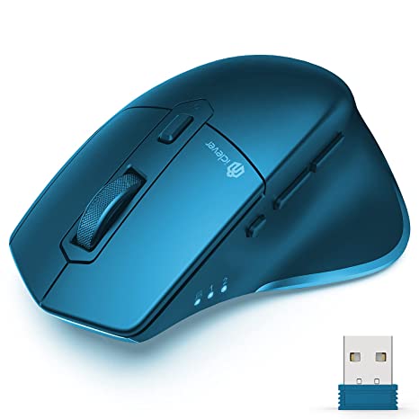 iClever Wireless Mouse, TM209G Ergonomic Vertical Mouse 6 Buttons Adjustable DPI with USB Computer Mouse, 2.4G Optical Wireless Mouse for Laptop/Mac/PC, Black