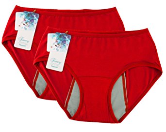 Women Leakproof Brief Protective Underwear for Menstruation Incontinence and Postpartum Bleeding (pack of 2)