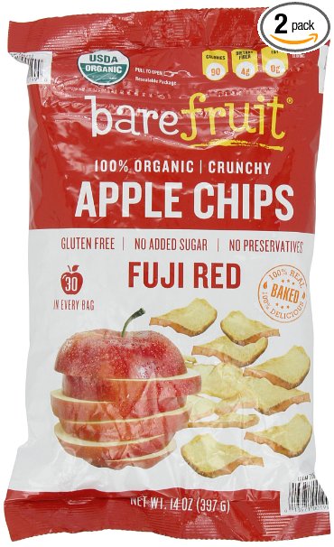 Bare Organic Fuji Apple Chips, Gluten-Free   Baked, 14-Ounce Bag (Pack of 2)