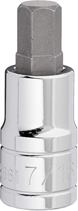 Titan 15661 1/2-Inch Drive x 7/16-Inch Hex Bit Socket