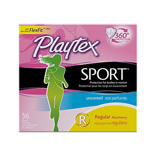 Playtex Sport Unscented Tampon, Regular Absorbency, 36 Count