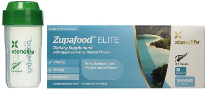 Zupafood ELITE by Xtend-Life - Superfood Supplement with Kiwifruit, Grape Seed and Wheatgrass - Best Superfoods for Immune System Support, Increased Libido, Healthier-Looking Skin - 30 (10g) Packets