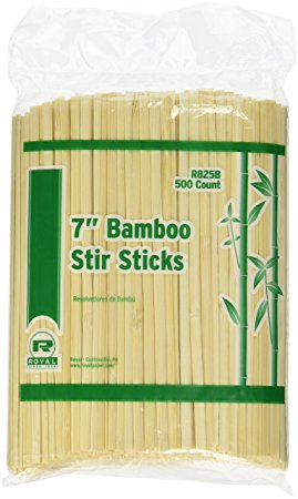 7" Bamboo Coffee Stirrers, Package of 500