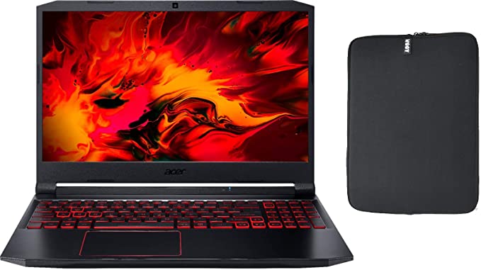 Acer Nitro 5 15.6" FHD IPS Gaming Laptop w/ Woov Sleeve, Intel Quad-Core i5-10300H, 16GB RAM, 512GB PCIe SSD, NVIDIA GeForce GTX 1650 4GB, Backlit Keyboard, USB-C, Windows 10 Home