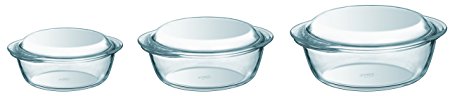 Pyrex 3-Piece Borosilicate Glass Casserole Set