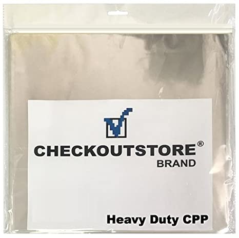 CheckOutStore (100) Clear Plastic CPP Sleeves for 12" LP Vinyl 33 RPM Records (Outer Sleeve)