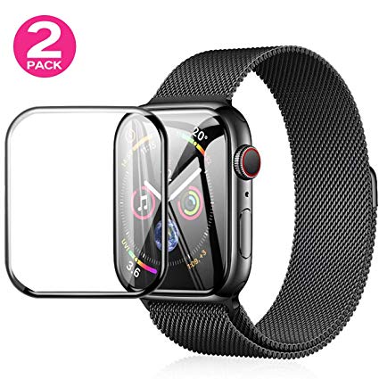 Screen Protector Compatible with Apple Watch (44mm for Series 4), HD Screen Protector Anti-Bubble Scratch-Resistant Guard Cover 3D Protective Soft Film Apple Watch Screen Protector 44mm PET Waterproof