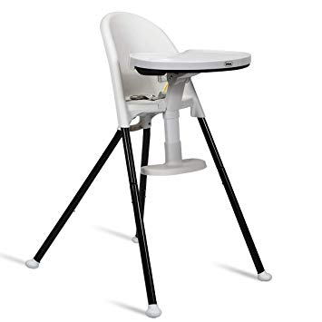INFANS High Chair Folding, 3 in 1 Convertible Highchair with Detachable Double Tray, 3-Point Harness, Adjustable Footrest, Non-Slip Feet, Adjustable Legs for Baby & Toddler (6 Months & up) (White)