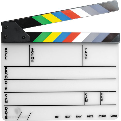 Pearstone Acrylic Dry Erase Clapboard with Color Sticks (9x11 inches)