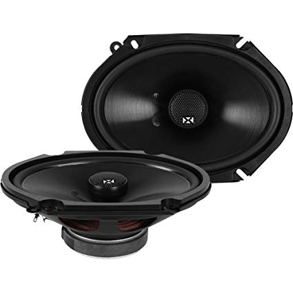 NVX 6 x 8 inch True 80 watt RMS 2-Way Coaxial Car Speakers [N-Series] with Silk Dome Tweeters, Set of 2 [NSP68]