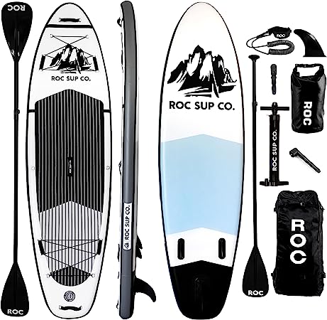 Roc Inflatable Stand Up Paddle Boards with Premium SUP Paddle Board Accessories, Wide Stable Design, Non-Slip Comfort Deck for Youth & Adults