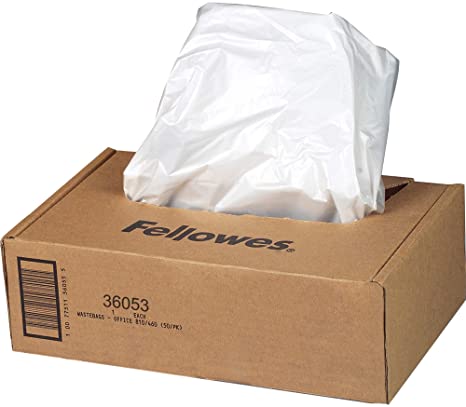 Fellowes 36053 Powershred Shredder Waste Bags for 90S, 99Ci, 99Ms, AutoMax 200C, and AutoMax 130C, 100 Bags, 9 Gallon