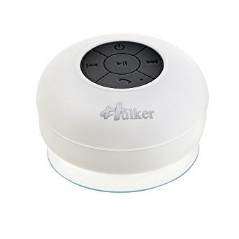 HULKER 001 Water Resistant Bluetooth Shower Speaker , Hands free Portable Speakerphone Built-in Mic Rechargeable Suction Cup ,Easy of use (WHITE)