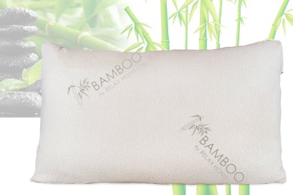 Bamboo By Relax Home Life-Firm Bamboo Pillow With Shredded Memory Foam and Stay Cool Removable Cover (King)