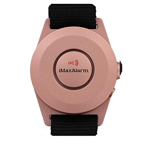 iMaxAlarm SOS Alert Band Personal Alarm - 130dB Alarm - Safety & Security Emergency Device - Matte Rose Gold