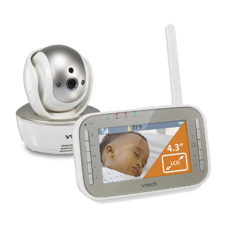 VTech VM343 Safe and Sound Video Baby Monitor with Night Vision PanTiltZoom and Two-Way Audio
