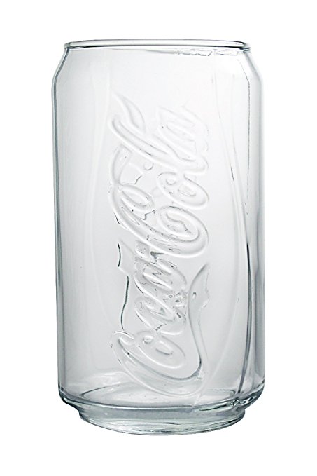 ARC International Luminarc Coca Cola Clear Embossed Can Tumbler, 12-Ounce, Set of 4