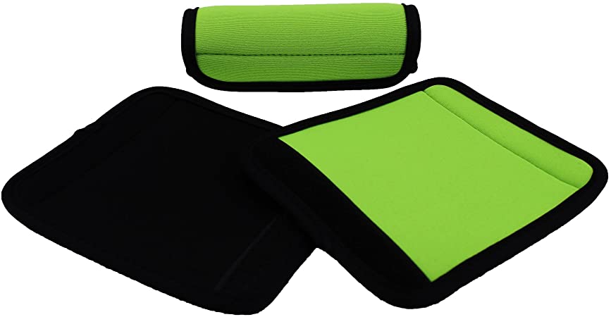 Handle Wrap 3 PCS Comfort Neoprene Luggage Grips for Travel Bags Suitcase Handles (Green)