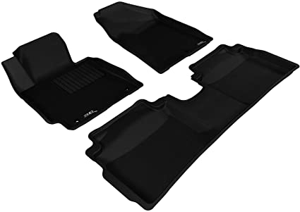 3D MAXpider L1KA01701509 Complete Set Custom Fit All-Weather Floor Mat for Select Kia Forte Models - Kagu Rubber (Black)