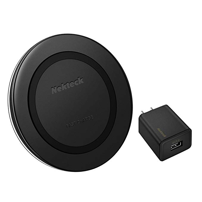 Nekteck iPhone X Wireless Charger,Fast Wireless Charger Pad for Samsung Galaxy S9/ S9 Plus/ S8/ S8 / S7/ S7 Edge/ S6 Edge  Note 8, Standard Charger for iPhone X/ 8/8 Plus(Included QC 3.0 Adapter)