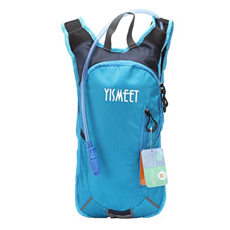 Hydration Pack Backpack with 2 Liter / 70 Oz Water Bladder Rucksack Bag - UltraLight Pouch Packs Fit For Men, Women and Kids - Great For- Outdoor Biking, Running, Hiking, Climbing, and Hunting