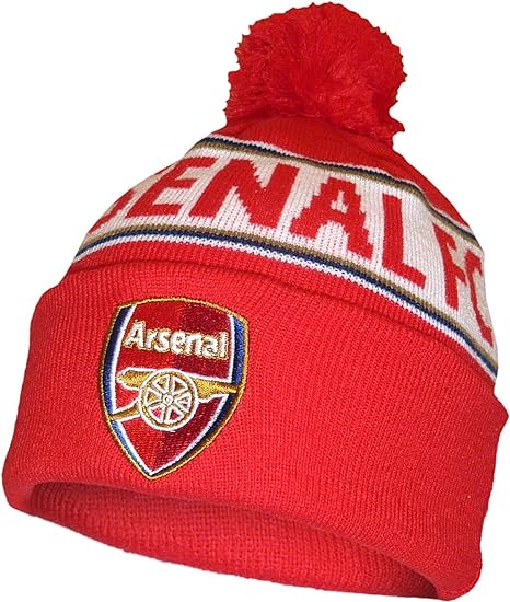 Arsenal FC Jacquard Knitted Bronx Bobble Hat Red