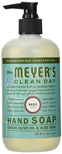 Mrs. Meyer's Clean Day Liquid Hand Soap, Basil, 12.5 Fluid Ounce