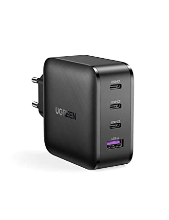 UGREEN USB C Charger 65W 4-Port PD Charger[GaN Tech] Fast Charging for MacBook Pro Air, iPad, iPhone 12 Pro 11 Pro Max XR XS SE, Galaxy S20/S10/Note 20, Pixel, Nintendo Switch