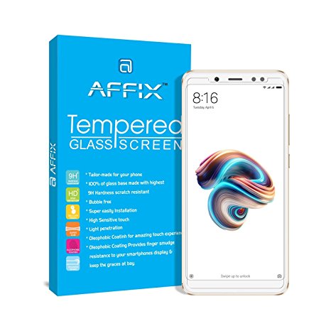 Affix Xiaomi Redmi Note 5 Pro [5.99 inch Display] Premium Tempered Glass Screen Guard Protector With Free Cleaning and Application Kit