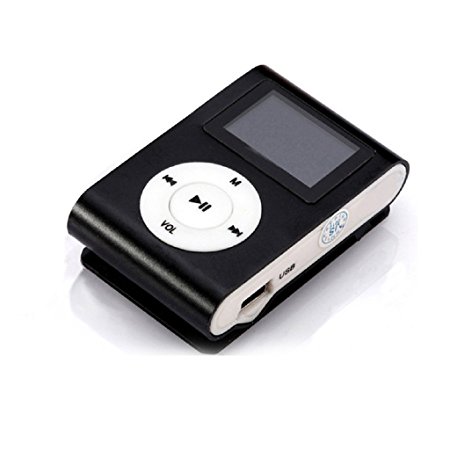 Mandy Mini USB Clip MP3 Player Support 32GB Micro SD TF Card Black