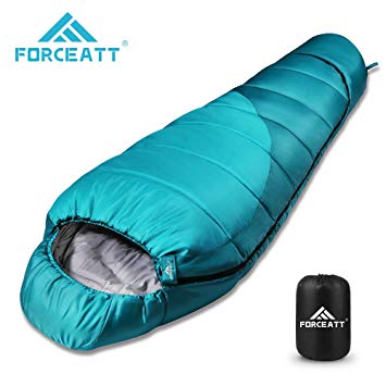 Forceatt Mummy Sleeping Bag for 3-4 Seasons,Use Temperature is 14°F-59°F, Backpacking Sleeping Bag for Adults and Kids,Warm,Tearproof and Waterproof,Weight is 3.57lb,for Hiking, Camping
