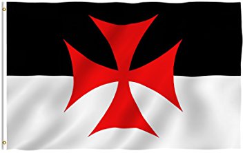 ANLEY [Fly Breeze] 3x5 Foot Knights Templar Battle Flag - Vivid Color and UV Fade Resistant - Canvas Header and Double Stitched - Roman Catholic Church Flags Polyester with Brass Grommets