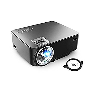 1500 Lumens LED Projector(Warranty Include) Multimedia Portable Video Projector 170" Screen for Home Cinema Support 1080P HD HDMI VGA AV USB Input Laptop U-disk Xbo TV box DVD, Black