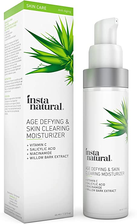 Vitamin C Skin Clearing Face Moisturizer - Anti Aging Formula with Salicylic Acid - Natural & Organic - Acne, Wrinkles, Fine Lines & Hyperpigmentation Defying Product - InstaNatural - 1.5 oz