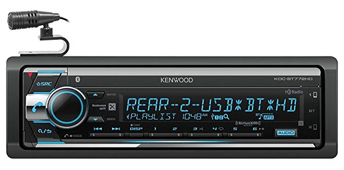 Kenwood KDC-BT772HD Single-DIN Bluetooth CD AM/FM HD Radio SiriusXM-Ready Car Audio Receiver